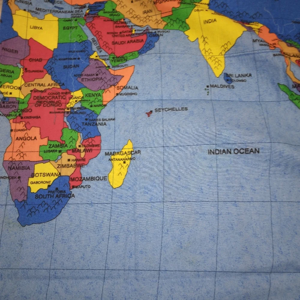 FABRIC Vintage Fabric Map Panel c. 1999, some of these countries don't e…
